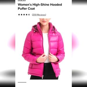Women high shine Hooded Puffer Coat